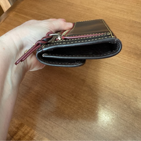 Dooney & Bourke Brown T’Moro Florentine Wallet with whipstitch - Picture 4 of 9